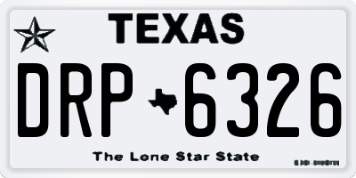 TX license plate DRP6326