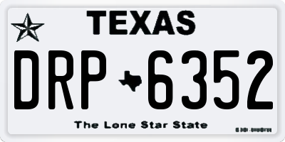 TX license plate DRP6352