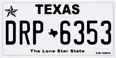TX license plate DRP6353