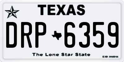 TX license plate DRP6359