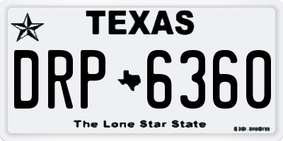 TX license plate DRP6360