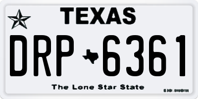 TX license plate DRP6361