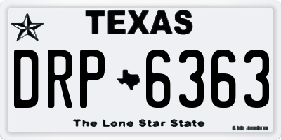 TX license plate DRP6363