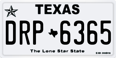 TX license plate DRP6365