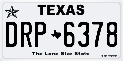 TX license plate DRP6378