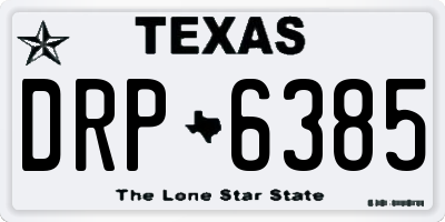 TX license plate DRP6385