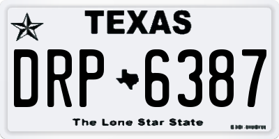 TX license plate DRP6387