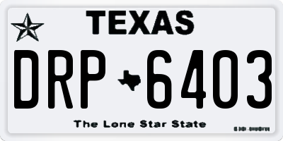 TX license plate DRP6403
