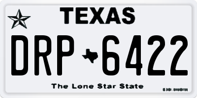 TX license plate DRP6422