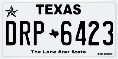 TX license plate DRP6423