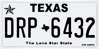 TX license plate DRP6432