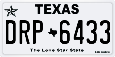 TX license plate DRP6433