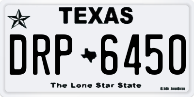 TX license plate DRP6450