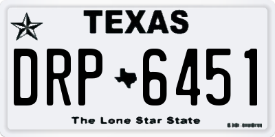 TX license plate DRP6451