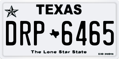 TX license plate DRP6465