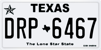 TX license plate DRP6467