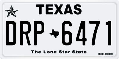 TX license plate DRP6471