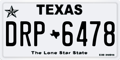 TX license plate DRP6478