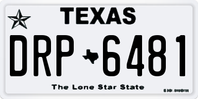 TX license plate DRP6481