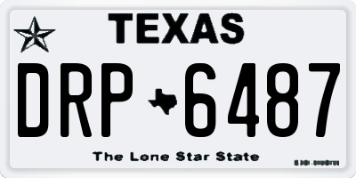 TX license plate DRP6487