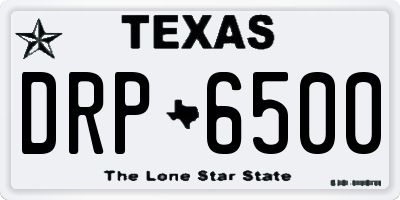 TX license plate DRP6500