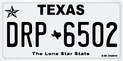 TX license plate DRP6502