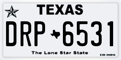 TX license plate DRP6531