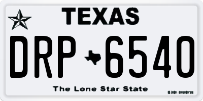 TX license plate DRP6540