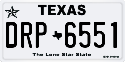 TX license plate DRP6551