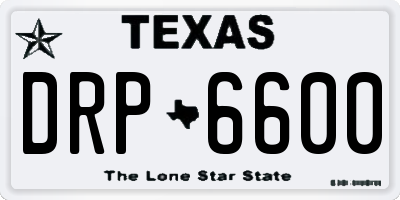 TX license plate DRP6600