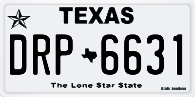 TX license plate DRP6631