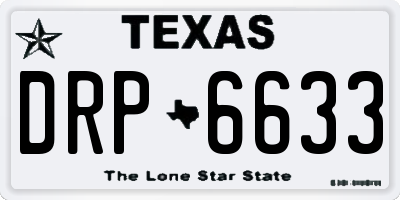 TX license plate DRP6633