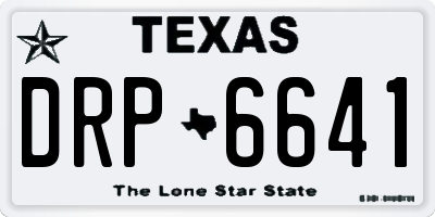 TX license plate DRP6641