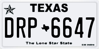 TX license plate DRP6647