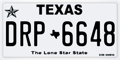 TX license plate DRP6648