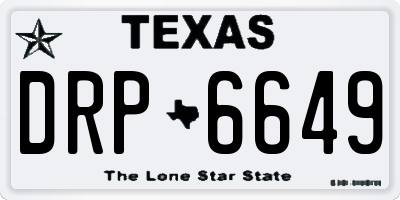 TX license plate DRP6649