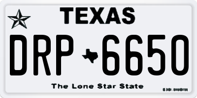 TX license plate DRP6650