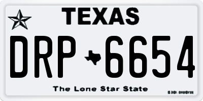 TX license plate DRP6654