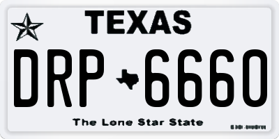 TX license plate DRP6660