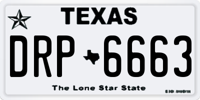 TX license plate DRP6663