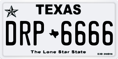 TX license plate DRP6666