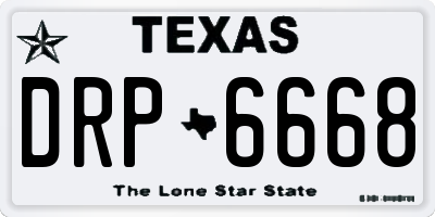 TX license plate DRP6668