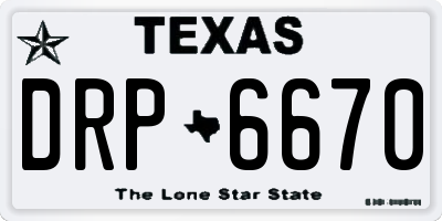 TX license plate DRP6670