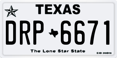 TX license plate DRP6671
