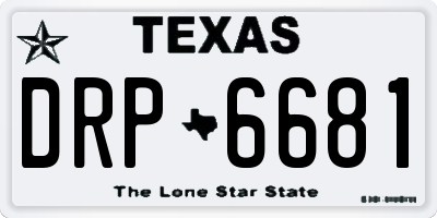 TX license plate DRP6681