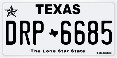 TX license plate DRP6685