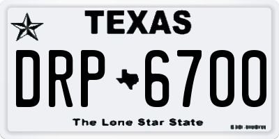 TX license plate DRP6700