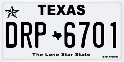 TX license plate DRP6701