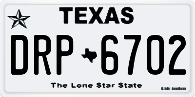 TX license plate DRP6702