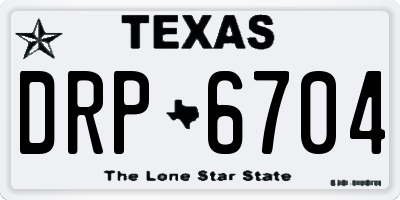 TX license plate DRP6704